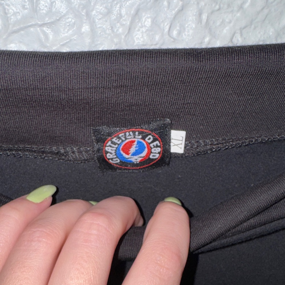 Grateful Dead Black Mini Skirt with Peace Sign Graphic - Picture 4 of 5